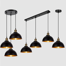 Vintage Industrial Ceiling Pendant Light Metal Shade Black Hanging Retro Lamp