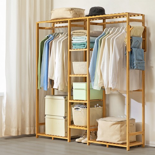 Wooden clothes rail hanging - clothes,