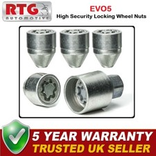 4x EVO5 Locking Wheel Nuts For Honda CR-V 1997 On (Steel Wheels) Silver