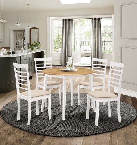 Dining set wooden round drop - set,,