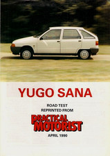 Yugo Sana 1.4 Road Test 1990 UK Market Foldout Sales Brochure Practical Motorist