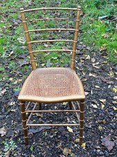 ANTIQUE / VINTAGE VICTORIAN / EDWARDIAN GILTWOOD FAUZ BAMBOO CHAIR