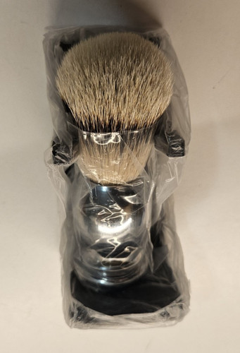 Silver handle shaving brush - silver,