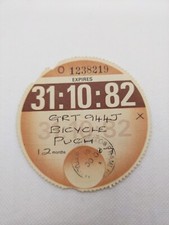 Vintage Puch Bike Motorbike Stamped 1982 Old Road Car Cars Tax Disc Discs Rare