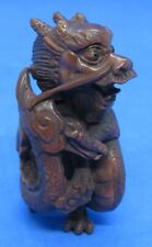 Japanese vintage Victorian Meiji Period oriental antique coiled dragon netsuke