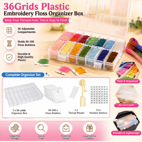 Embroidery floss organizer - floss, box