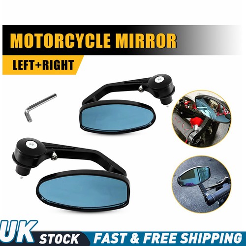 22mm bar end mirrors - bar, blue