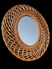 Vintage Mirror Woven Wicker