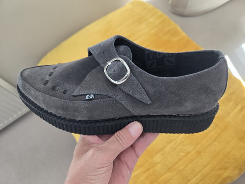 Charcoal suede pointed - suede,