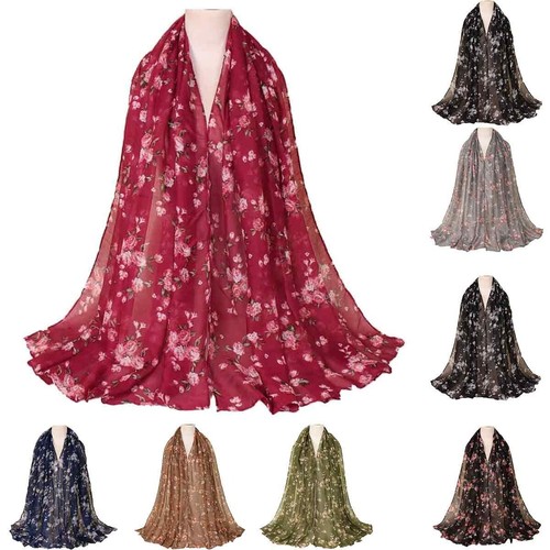 Women long fashion wrap - wrap, flower