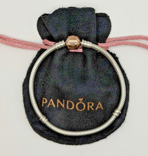 Genuine Pandora Moments Snake Chain Bracelet with Rose Gold Clasp 18 cm ALE MET