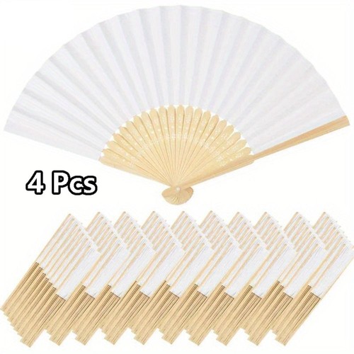 4pcs folding hand fan diy - folding,
