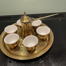 vintage arabic coffee Set. Pot. Tray. Cups. Turkish
