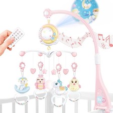 Baby Musical Crib Bed Bell Cot