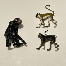 Lot of 3 Vtg Britains Lead Zoo Animals Monkeys Chimpanzee