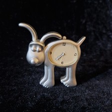 Vintage Silver Metal Gromit Miniature Clock (Untested)