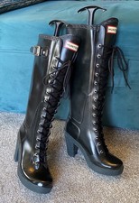Superb Rare Hunter Lapins Size 5/38 Heel Rubber Wellies/Wellington Boots Fetish