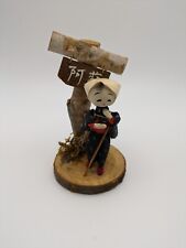 Vintage Kokeshi Doll Handmade Aso Themed Souvenir, 13cm Tall