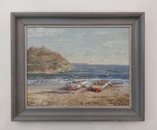 Mid Century Coastal  Scence - Oil On canvas board  - European School 