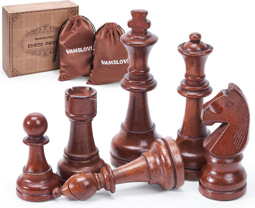 Wooden chess pieces large - wooden,