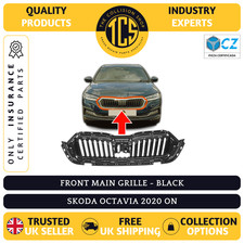 SKODA OCTAVIA 2020> FRONT MAIN GRILLE BLACK INSURANCE CERTIFIED 5E3853653ZD4 NEW