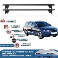 Roof Bars Cross Bars for Vw Passat B6 Sw 2005-2010  Roof Rack Lockable 2X Grey