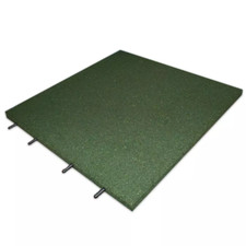 Green Rubber Playground Mat Tiles Children's Play Areas Swing Safety 30mm Thick
