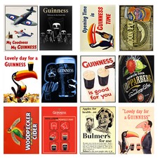 Cider, Guiness Retro Metal Signs/Plaques Man Cave, Cool Novelty Gift, Bar/ Pub