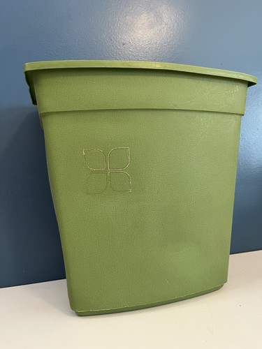 Vtg waste basket avocado - waste,