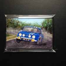 Clear rigid plastic Fridge magnet featuring Renault R8 Gordini