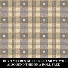 Grey Gingham Love Heart Square Tablecloth Vinyl Oil Cloth PVC Fabric Material