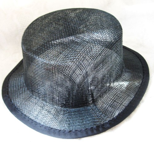 Black sinamay mini top hat - mini,