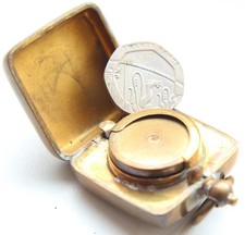 Vintage Bronze Brass Sovereign Pence Coin Case Pendant