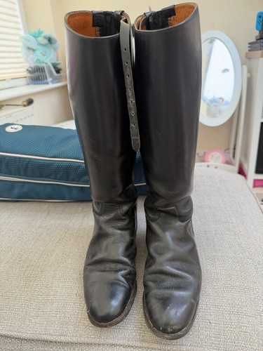 Wide fit black leather show - black,
