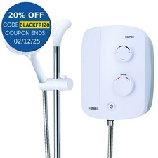 Triton Silent Running Thermostatic Electric Power Shower White & Chrome AS2000SR