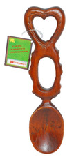 Welsh Wood Wooden Love Spoon Heart Hand Carved Carving Cymru 7 Inches