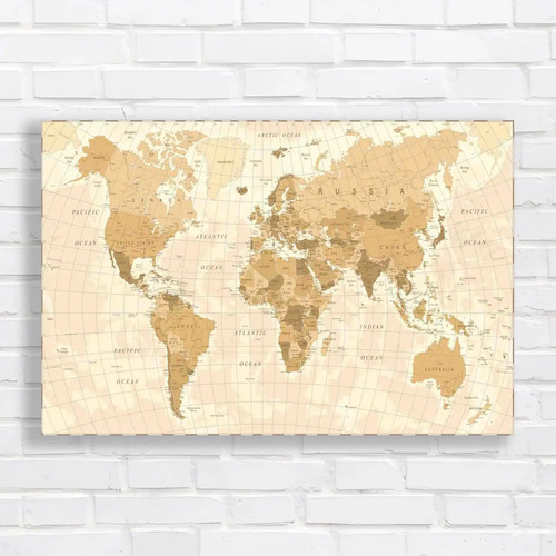 Vintage world map retro office - world,