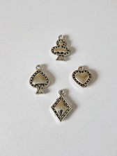 4x Antique Silver Playing Card