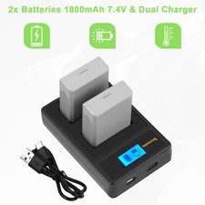2x LP-E5 Battery+Dual Charger for Canon EOS 450D 500D 1000D Rebel Xsi T1i X3 X2