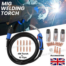 MB25 MIG WELDING TORCH LANCE 25AK EURO FIT GAS GASLESS 4M CABLE with TIPS