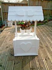 Wooden Wedding wishing well post box with two doves and hearts next day delivery