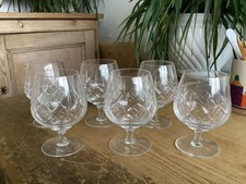 6 Signed Stuart Crystal Glengarry Brandy Glasses