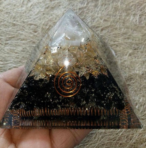 Black tourmaline citrine - black, &