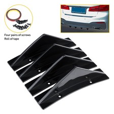 Universal Bumper Lip Diffuser Rear Spoiler Shark Fin Splitter Trim Cap 4x Covers
