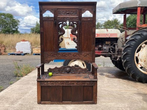 Fine antique carved oak hall - antique,