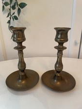 Pair Solid Brass Candlesticks
