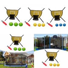 Trampoline Basketball Hoop Set with 3 Mini Balls and 1 Pump Soft Basketball Game