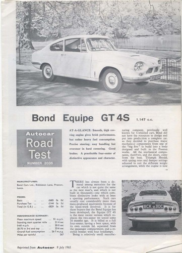 Bond equipe gt4s period road - equipe,