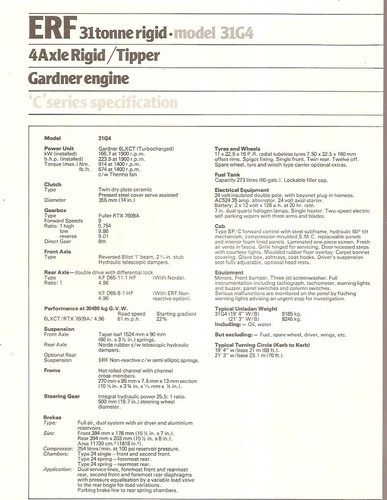 Truck brochure erf 31g4 - brochure,