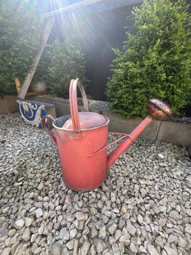 Vintage red painted galvanised - vintage,